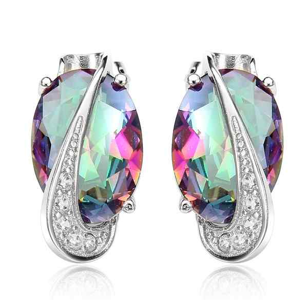 Colorful Crystal Gemstone Oval Shape Jewelry Set