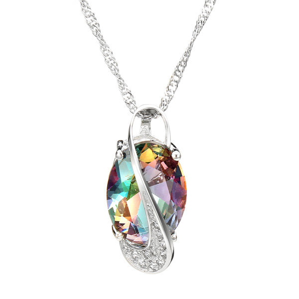 Colorful Crystal Gemstone Oval Shape Jewelry Set