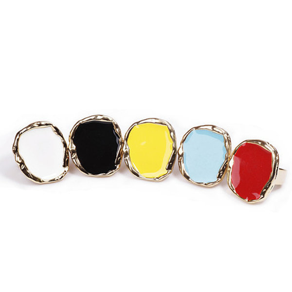 Women's Trendy Irregular Candy Colorful Punk Exaggerated Ring Sweater Accessories