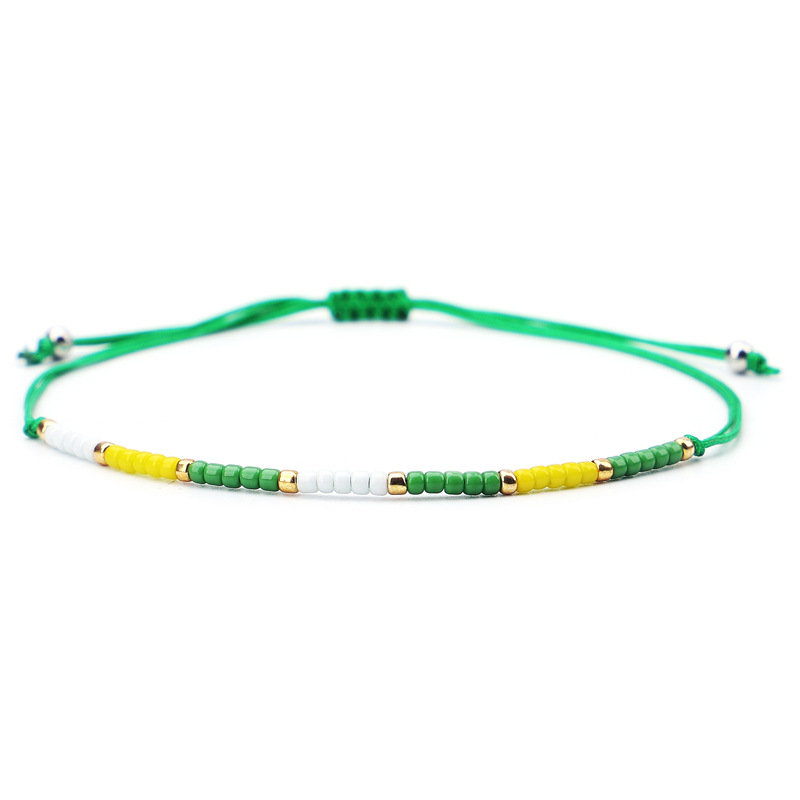 Bohemian Rice Beads Hand-woven Bracelet Ethnic Beaded Elastic Adjustable Bracelets