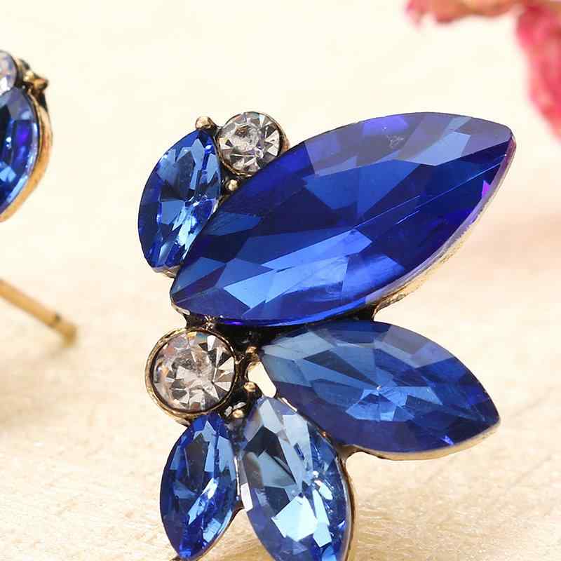 Sweet Women's Crystal Wings Ear Stud Rhinestones Earrings Gift