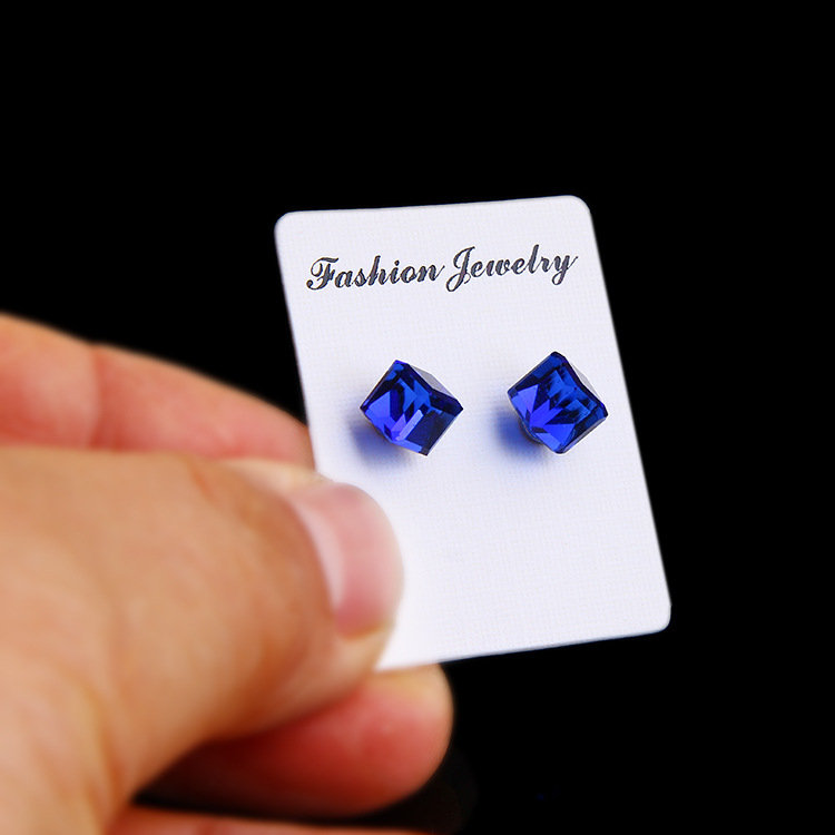 Creative Unisex Cubic Crystal Magnetic Clip Earrings Fashion Magnet No Piercing Colorful Earrings