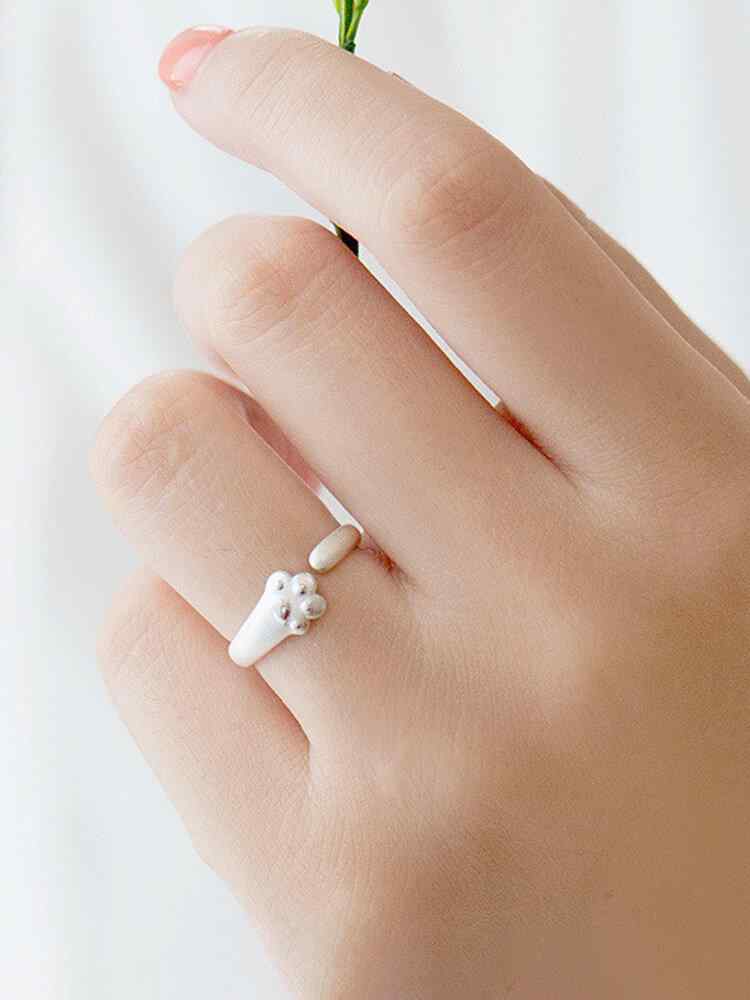 Creative Cat Claw Women Ring Adjustable Open Index Little Finger Tail Ring